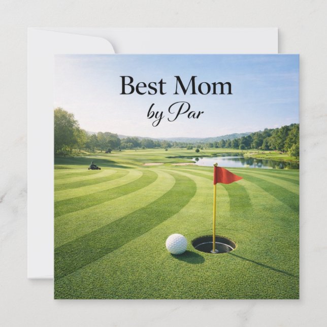 Cartão de Dia das Mães de Golfe para Mamãe (Frente)