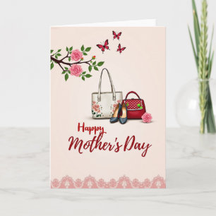 Cartão de Dia das Mães de Moda Floral