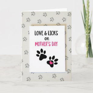 Cartão de Dia das Mães do Amor e Lambidas para Pet