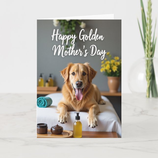 Cartão de Dia das Mães do Cão Dourado Spa (Frente)