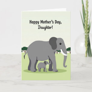 Cartão de Dia das Mães Elefante Amoroso