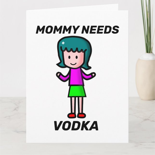 CARTÃO DE DIA DAS MÃES ENGRAÇADO, VODKA (Frente)
