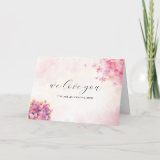 Cartão de Dia das Mães Feliz com Floral em Aquarel
