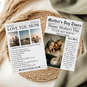 Cartão de Dia das Mães Feliz com Foto Divertida e