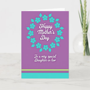Cartão de Dia das Mães Feliz Roxo