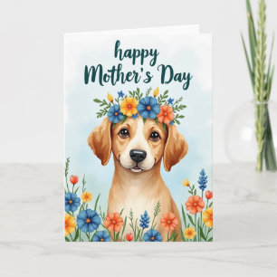 Cartão de Dia das Mães Floral Doce para Cachorro