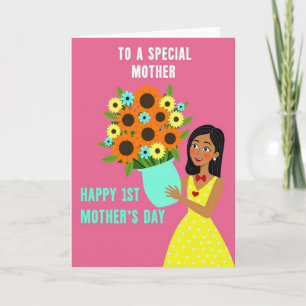 Cartão de Dia das Mães Floral Mãe Radiante