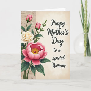 Cartão de Dia das Mães Floral para Mulher