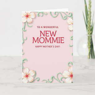 Cartão de Dia das Mães Floral para Novas Mamães