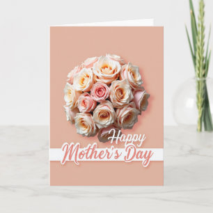 Cartão de Dia das Mães Floral Pêssego