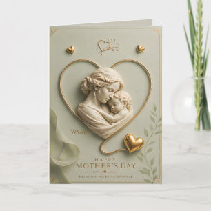 Cartão de Dia das Mães Floral Verde Safira Elegant