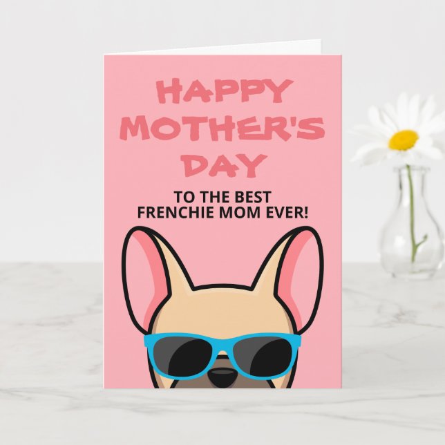 Cartão de Dia das Mães Frenchie Fawn French Bulldo (Planta pequena)