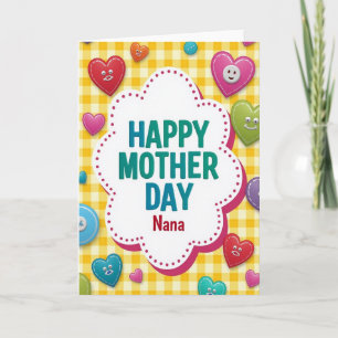 Cartão de Dia das Mães Gingham de Amor