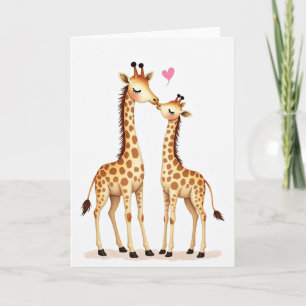 Cartão de Dia das Mães Girafa Doce