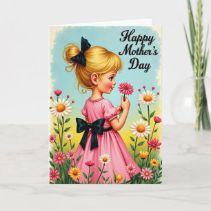 Cartão de Dia das Mães Jardim Menina