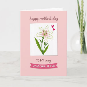 Cartão de Dia das Mães para Amiga com Flores Desab