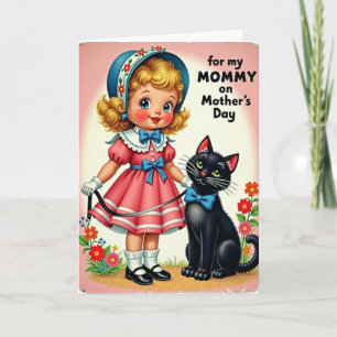 Cartão de Dia das Mães para Mamãe Querida Menina