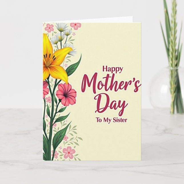 Cartão de Dia das Mães para Minha Irmã (Frente)