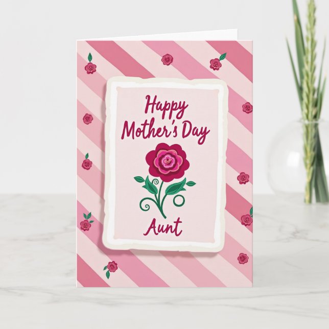 Cartão de Dia das Mães Pink Bloom (Frente)