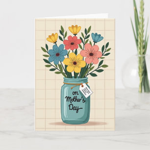 Cartão de Dia das Mães Plaid Jar