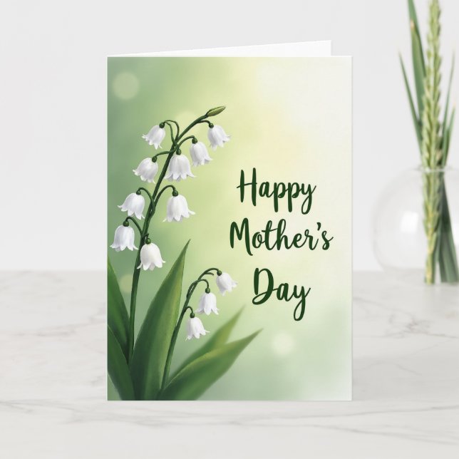 Cartão de Dia das Mães Primavera de Coração (Frente)