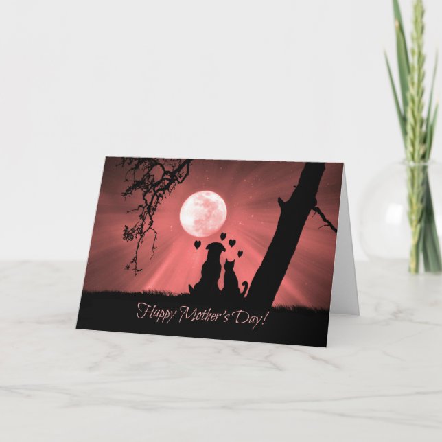 Cartão de Dia das Mães Super Fofo com Cachorro e G (Frente)