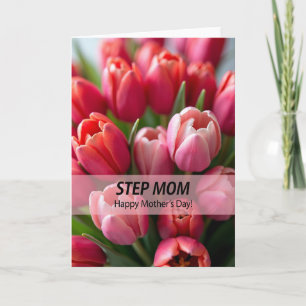 Cartão de Dia das Mães Tulipa Rosa Amor
