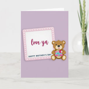 Cartão de Dia das Mães Urso Apaixonado
