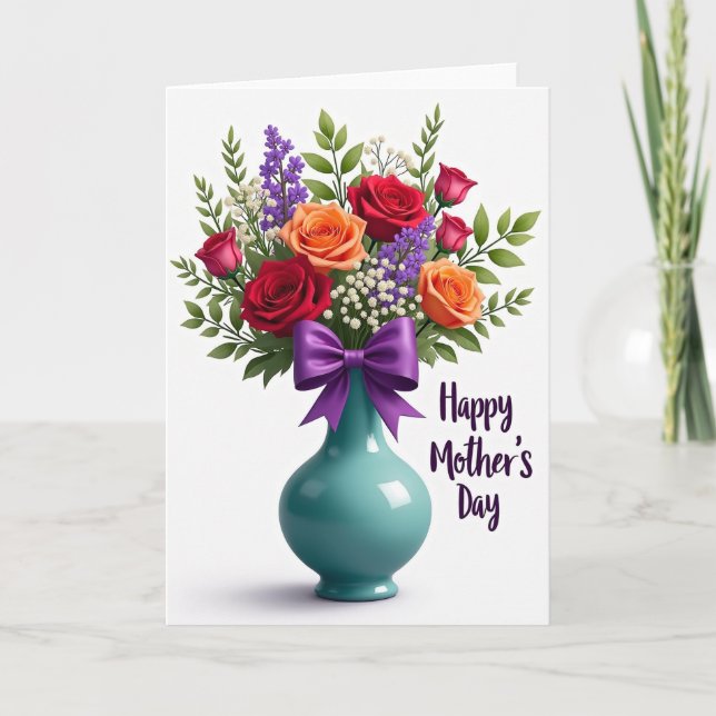 Cartão de Dia das Mães Violeta (Frente)