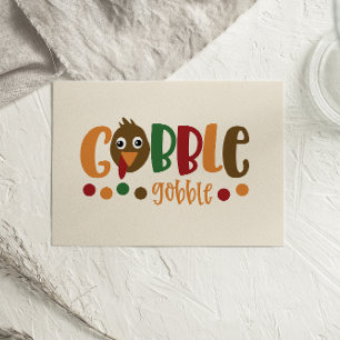 Cartão de Dia de Ação de Graças Gobble Gobble da G