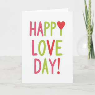 Cartão de Dia de Amor Feliz Colorido Coração