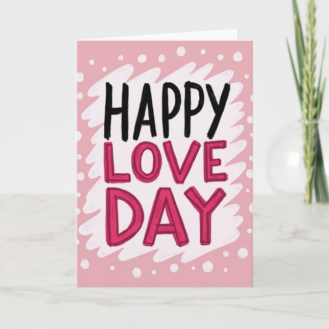 Cartão de Dia de Amor Feliz Simples (Frente)