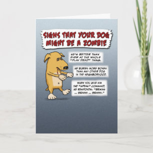 Cartão de Dia de as Bruxas engraçado: Cachorro Zom
