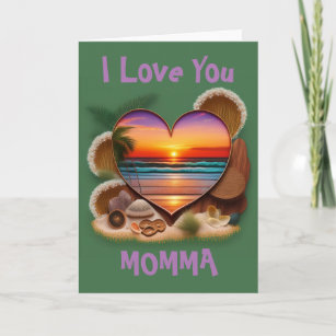 Cartão de dia de as mães 'Amo-Te MOMMA' Personaliz