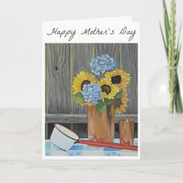 Cartão de dia de as mães Buquê de girassol