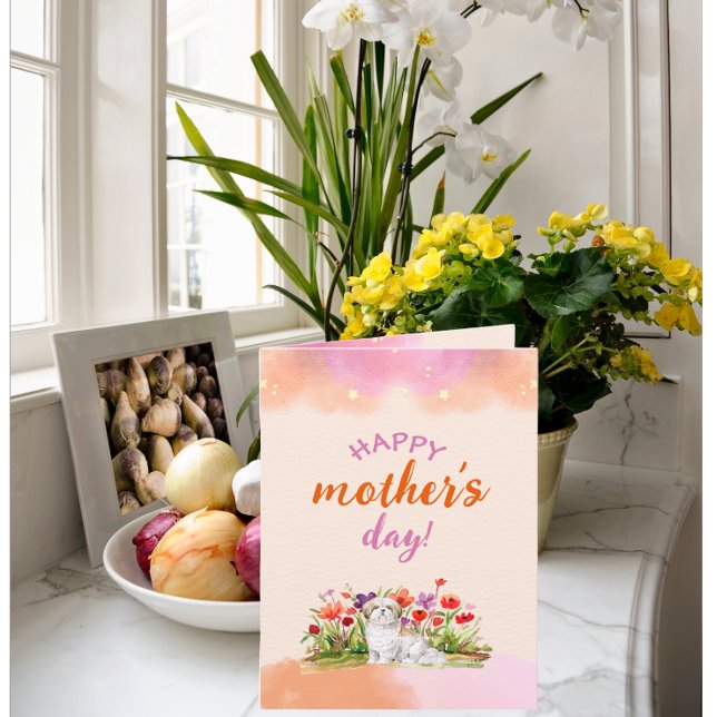 Cartão De Dia de as mães Cachorro Shih Tzu (Criador carregado)