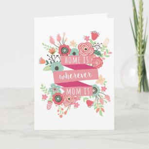 Cartão de dia de as mães, casa é onde minha mãe es