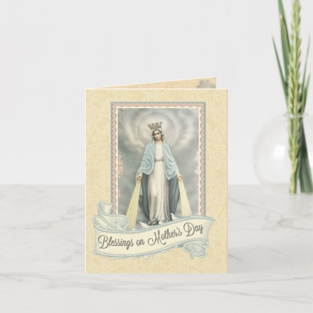 Cartão de Dia de as mães católico (Frente)
