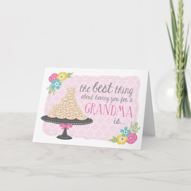 Cartão de Dia de as mães Cookies & Hugs para Vovó (Frente)