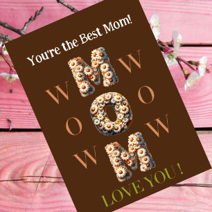 Cartão de Dia de as mães da Mãe BROWN com foto,fon