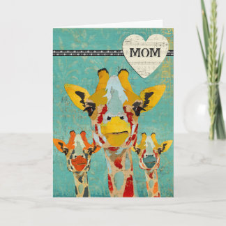 Cartão de Dia de as mães de Pequim Girafas