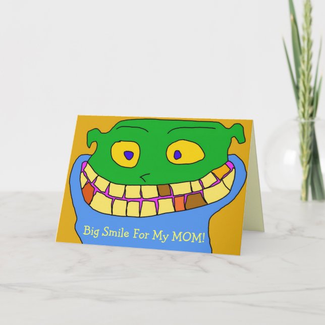 Cartão de Dia de as mães de sorriso! (Frente)