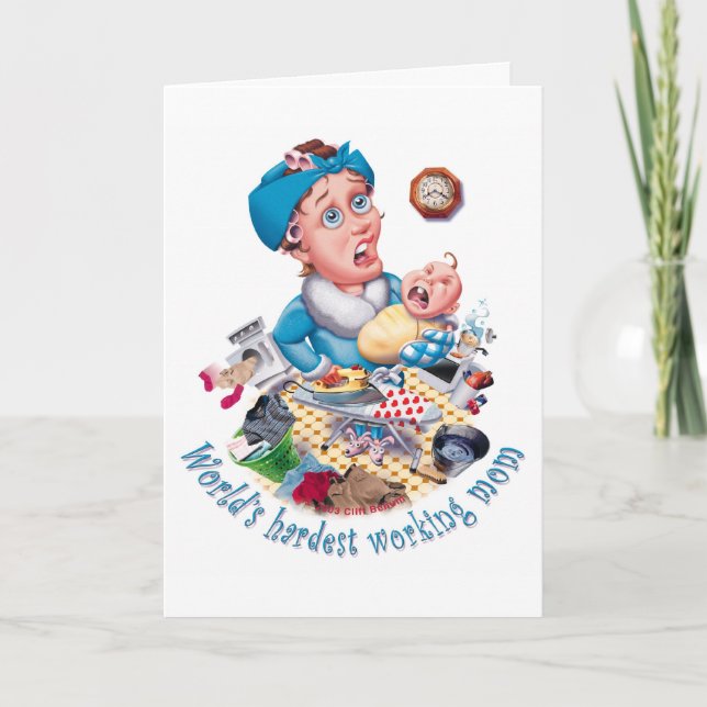 Cartão de Dia de as mães de trabalho mais rígido (Frente)