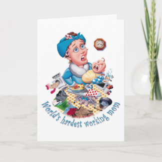 Cartão de Dia de as mães de trabalho mais rígido