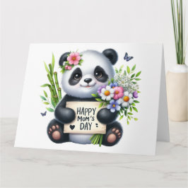 Cartão de Dia de as mães de urso bonito Panda