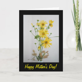 Cartão de Dia de as mães Feliz para Flores Amarela
