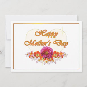 Cartão de Dia de as mães Feliz para Flores e Des