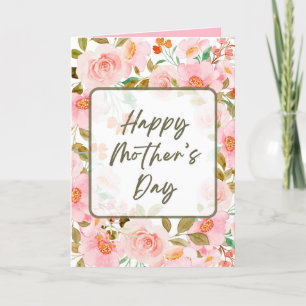 Cartão de Dia de as mães Floral, Cartão para a mãe
