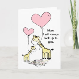 Cartão de Dia de as mães Girafa Bonito