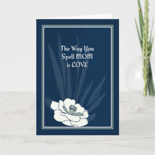 Cartão de dia de as mães para a mãe azul escuro
